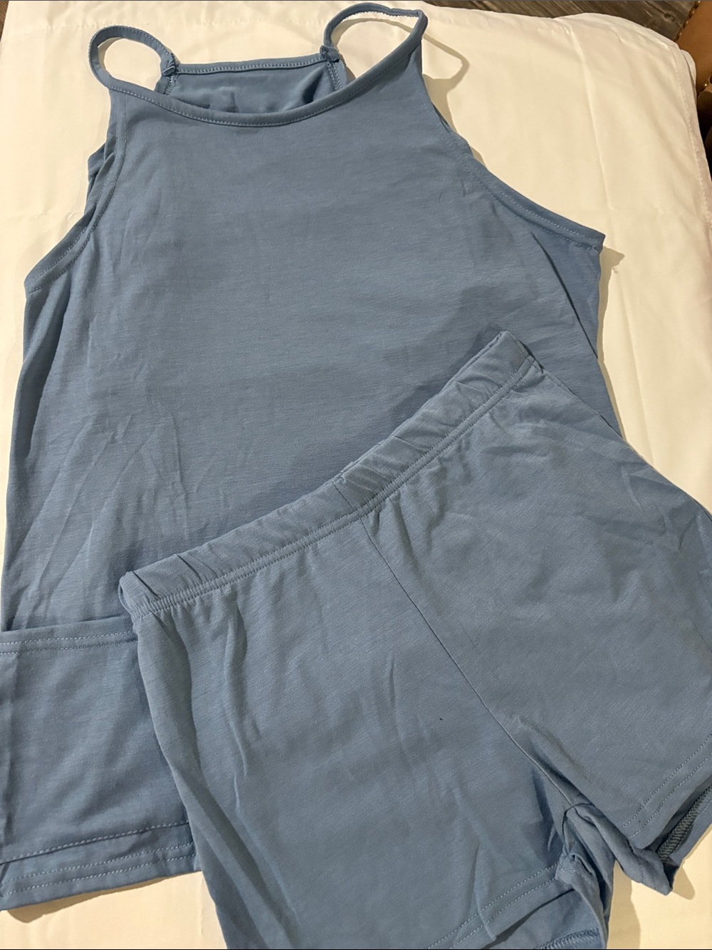Light Blue Women's Ribbed Tank Bodysuit